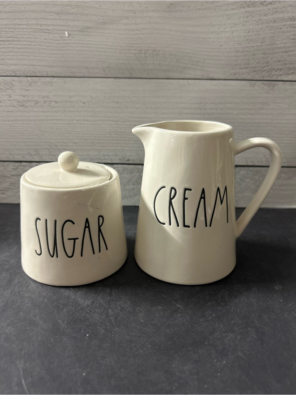 Rae Dunn Creamer and Sugar Set